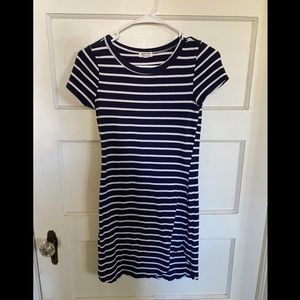 Blue & White Striped T-Shirt Dress